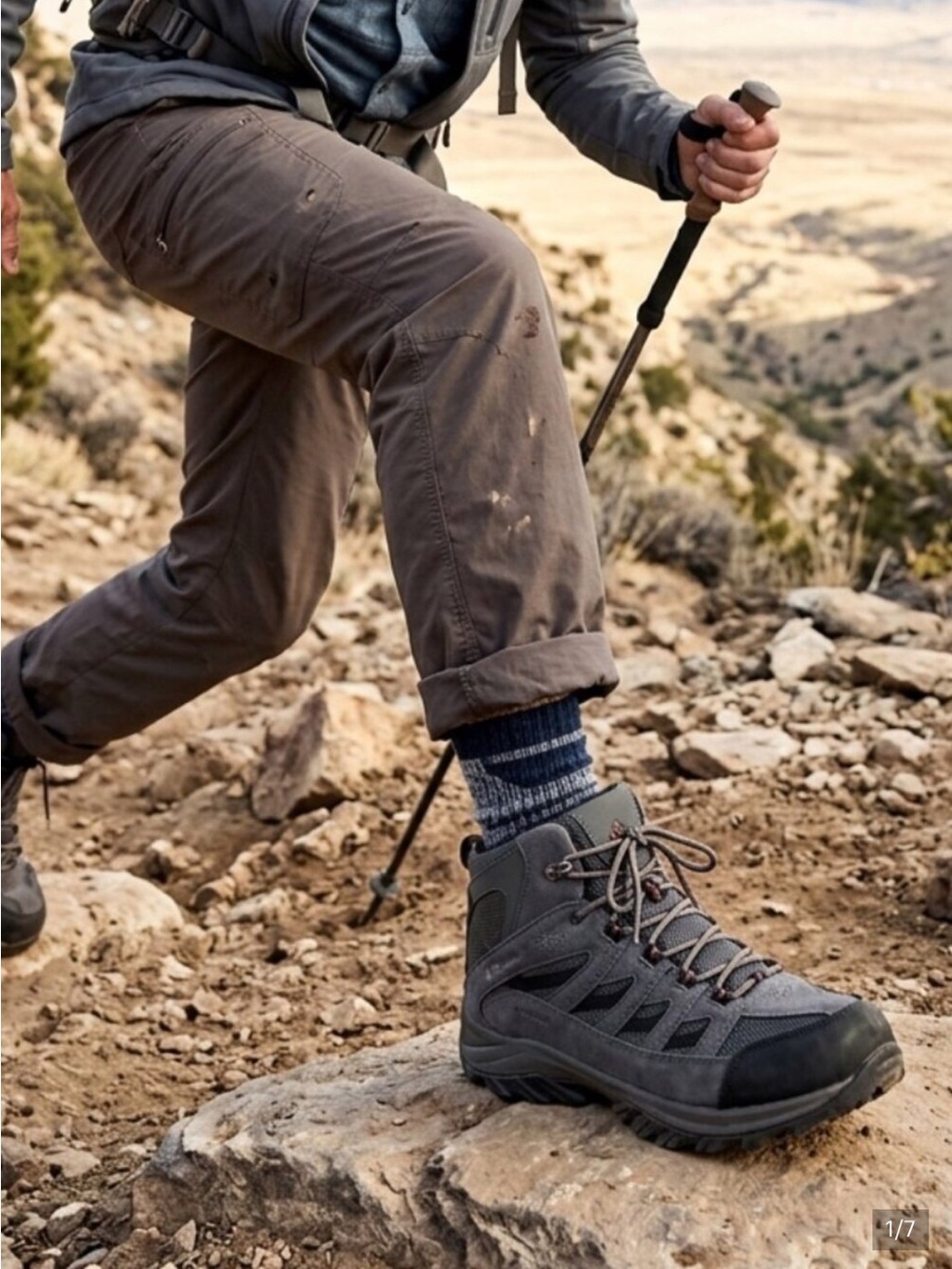 Columbia Crestwood Mid Waterproof Hiking Boots Dark Grey Size 12